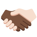 Twitter (Twemoji 14.0)  🫱🏿‍🫲🏻  Handshake: Dark Skin Tone, Light Skin Tone Emoji