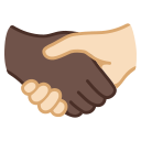 Google (Android 12L)  🫱🏿‍🫲🏻  Handshake: Dark Skin Tone, Light Skin Tone Emoji