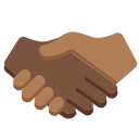 Twitter (Twemoji 14.0)  🫱🏿‍🫲🏾  Handshake: Dark Skin Tone, Medium-dark Skin Tone Emoji