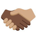 Twitter (Twemoji 14.0)  🫱🏿‍🫲🏽  Handshake: Dark Skin Tone, Medium Skin Tone Emoji