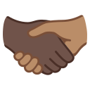 Google (Android 12L)  🫱🏿‍🫲🏽  Handshake: Dark Skin Tone, Medium Skin Tone Emoji