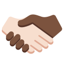 Twitter (Twemoji 14.0)  🫱🏻‍🫲🏿  Handshake: Light Skin Tone, Dark Skin Tone Emoji