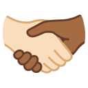 Google (Android 12L)  🫱🏻‍🫲🏾  Handshake: Light Skin Tone, Medium-dark Skin Tone Emoji