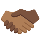 Twitter (Twemoji 14.0)  🫱🏾‍🫲🏿  Handshake: Medium-dark Skin Tone, Dark Skin Tone Emoji