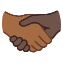 Google (Android 12L)  🫱🏾‍🫲🏿  Handshake: Medium-dark Skin Tone, Dark Skin Tone Emoji