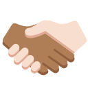 Twitter (Twemoji 14.0)  🫱🏾‍🫲🏻  Handshake: Medium-dark Skin Tone, Light Skin Tone Emoji