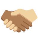 Twitter (Twemoji 14.0)  🫱🏾‍🫲🏼  Handshake: Medium-dark Skin Tone, Medium-light Skin Tone Emoji