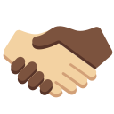 Twitter (Twemoji 14.0)  🫱🏼‍🫲🏿  Handshake: Medium-light Skin Tone, Dark Skin Tone Emoji