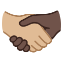 Google (Android 12L)  🫱🏼‍🫲🏿  Handshake: Medium-light Skin Tone, Dark Skin Tone Emoji