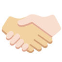 Twitter (Twemoji 14.0)  🫱🏼‍🫲🏻  Handshake: Medium-light Skin Tone, Light Skin Tone Emoji