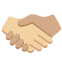 Twitter (Twemoji 14.0)  🫱🏼‍🫲🏽  Handshake: Medium-light Skin Tone, Medium Skin Tone Emoji