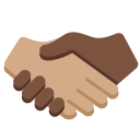 Twitter (Twemoji 14.0)  🫱🏽‍🫲🏿  Handshake: Medium Skin Tone, Dark Skin Tone Emoji