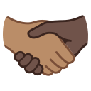 Google (Android 12L)  🫱🏽‍🫲🏿  Handshake: Medium Skin Tone, Dark Skin Tone Emoji