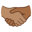 Google (Android 12L)  🫱🏽‍🫲🏾  Handshake: Medium Skin Tone, Medium-dark Skin Tone Emoji