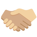 Twitter (Twemoji 14.0)  🫱🏽‍🫲🏼  Handshake: Medium Skin Tone, Medium-light Skin Tone Emoji