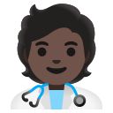 Google (Android 12L)  🧑🏿‍⚕️  Health Worker: Dark Skin Tone Emoji