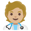 Google (Android 12L)  🧑🏼‍⚕️  Health Worker: Medium-light Skin Tone Emoji