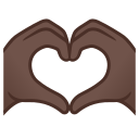 Google (Android 12L)  🫶🏿  Heart Hands: Dark Skin Tone Emoji