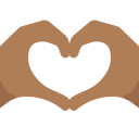 Twitter (Twemoji 14.0)  🫶🏾  Heart Hands: Medium-dark Skin Tone Emoji