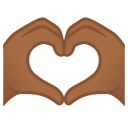 Google (Android 12L)  🫶🏾  Heart Hands: Medium-dark Skin Tone Emoji