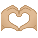 Google (Android 12L)  🫶🏼  Heart Hands: Medium-light Skin Tone Emoji