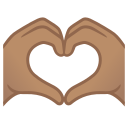 Google (Android 12L)  🫶🏽  Heart Hands: Medium Skin Tone Emoji