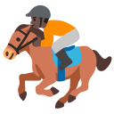 Google (Android 12L)  🏇🏿  Horse Racing: Dark Skin Tone Emoji