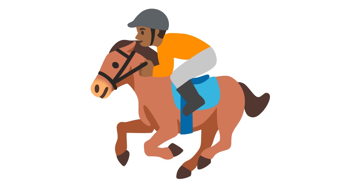 🏇🏾  Horse Racing: Medium-dark Skin Tone
