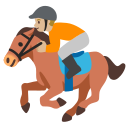 Google (Android 12L)  🏇🏼  Horse Racing: Medium-light Skin Tone Emoji
