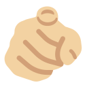 Twitter (Twemoji 14.0)  🫵🏼  Index Pointing At The Viewer: Medium-light Skin Tone Emoji