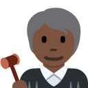Twitter (Twemoji 14.0)  🧑🏿‍⚖️  Judge: Dark Skin Tone Emoji