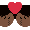 Twitter (Twemoji 14.0)  💏🏿  Kiss: Dark Skin Tone Emoji