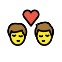 OpenMoji 13.1  👨‍❤️‍💋‍👨  Kiss: Man, Man Emoji