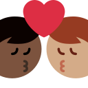 Twitter (Twemoji 14.0)  👨🏿‍❤️‍💋‍👨🏽  Kiss: Man, Man, Dark Skin Tone, Medium Skin Tone Emoji