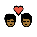 OpenMoji 13.1  👨🏾‍❤️‍💋‍👨🏾  Kiss: Man, Man, Medium-dark Skin Tone Emoji