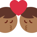 Twitter (Twemoji 14.0)  👨🏾‍❤️‍💋‍👨🏾  Kiss: Man, Man, Medium-dark Skin Tone Emoji