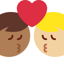 Twitter (Twemoji 14.0)  👨🏾‍❤️‍💋‍👨🏼  Kiss: Man, Man, Medium-dark Skin Tone, Medium-light Skin Tone Emoji