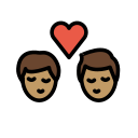OpenMoji 13.1  👨🏽‍❤️‍💋‍👨🏽  Kiss: Man, Man, Medium Skin Tone Emoji