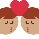 Twitter (Twemoji 14.0)  👨🏽‍❤️‍💋‍👨🏽  Kiss: Man, Man, Medium Skin Tone Emoji