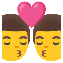 Google (Android 12L)  👨‍❤️‍💋‍👨  Kiss: Man, Man Emoji