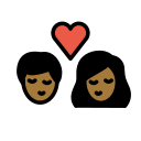 OpenMoji 13.1  💏🏾  Kiss: Medium-Dark Skin Tone Emoji