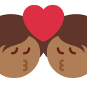 Twitter (Twemoji 14.0)  💏🏾  Kiss: Medium-Dark Skin Tone Emoji