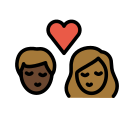 OpenMoji 13.1  🧑🏿‍❤️‍💋‍🧑🏾  Kiss: Person, Person, Dark Skin Tone, Medium-dark Skin Tone Emoji