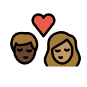 OpenMoji 13.1  🧑🏿‍❤️‍💋‍🧑🏽  Kiss: Person, Person, Dark Skin Tone, Medium Skin Tone Emoji