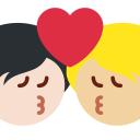 Twitter (Twemoji 14.0)  🧑🏻‍❤️‍💋‍🧑🏼  Kiss: Person, Person, Light Skin Tone, Medium-light Skin Tone Emoji