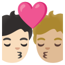 Google (Android 12L)  🧑🏻‍❤️‍💋‍🧑🏼  Kiss: Person, Person, Light Skin Tone, Medium-light Skin Tone Emoji