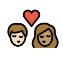 OpenMoji 13.1  🧑🏻‍❤️‍💋‍🧑🏽  Kiss: Person, Person, Light Skin Tone, Medium Skin Tone Emoji