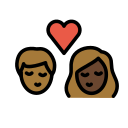 OpenMoji 13.1  🧑🏾‍❤️‍💋‍🧑🏿  Kiss: Person, Person, Medium-dark Skin Tone, Dark Skin Tone Emoji
