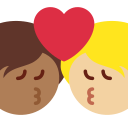 Twitter (Twemoji 14.0)  🧑🏾‍❤️‍💋‍🧑🏼  Kiss: Person, Person, Medium-dark Skin Tone, Medium-light Skin Tone Emoji