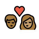 OpenMoji 13.1  🧑🏾‍❤️‍💋‍🧑🏽  Kiss: Person, Person, Medium-dark Skin Tone, Medium Skin Tone Emoji
